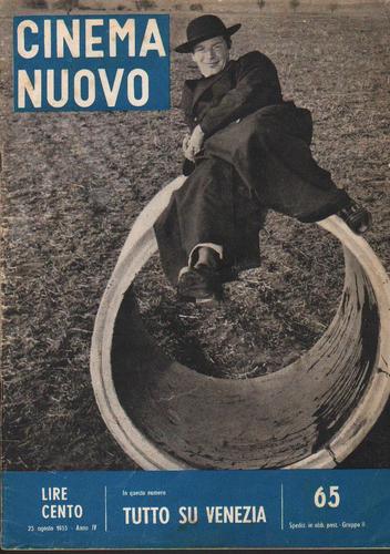 CINEMA NUOVO magazine side cover Issue 65 August 1955