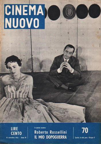 CINEMA NUOVO magazine side cover Issue 70 November 1955