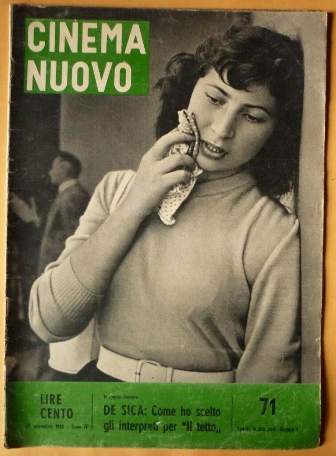 CINEMA NUOVO magazine side cover Issue 71 November 1955
