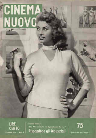 CINEMA NUOVO magazine side cover Issue 75 January 1956