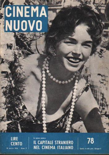 CINEMA NUOVO magazine side cover Issue 78 March 1956