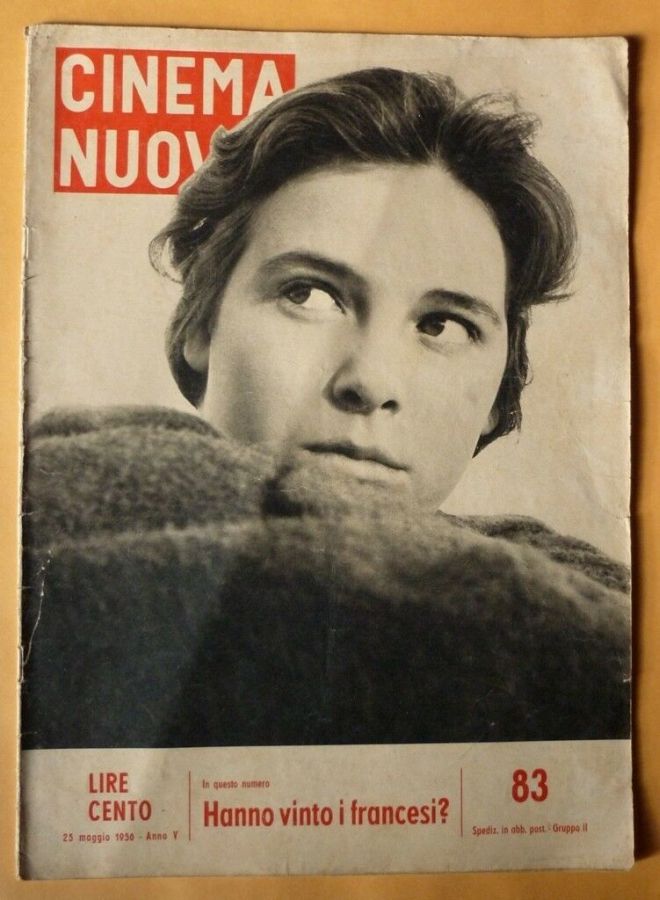 CINEMA NUOVO magazine side cover Issue 83 May 1956