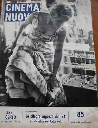 CINEMA NUOVO magazine side cover Issue 85 June 1956