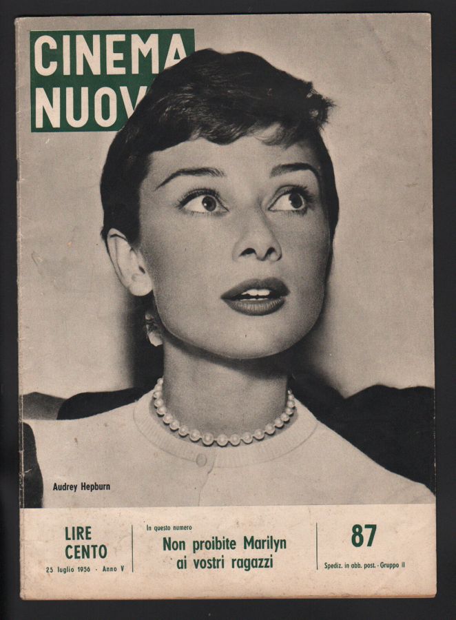 CINEMA NUOVO magazine side cover Issue 87 July 1956