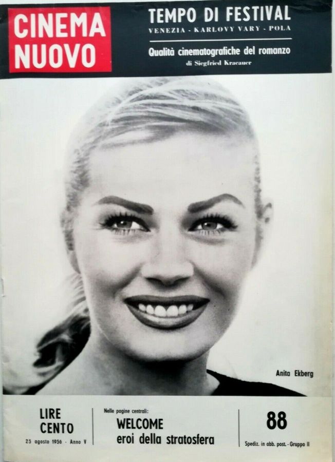 CINEMA NUOVO magazine side cover Issue 88 August 1956