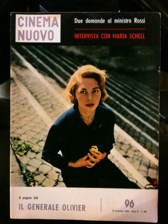 CINEMA NUOVO magazine side cover Issue 96 December 1956