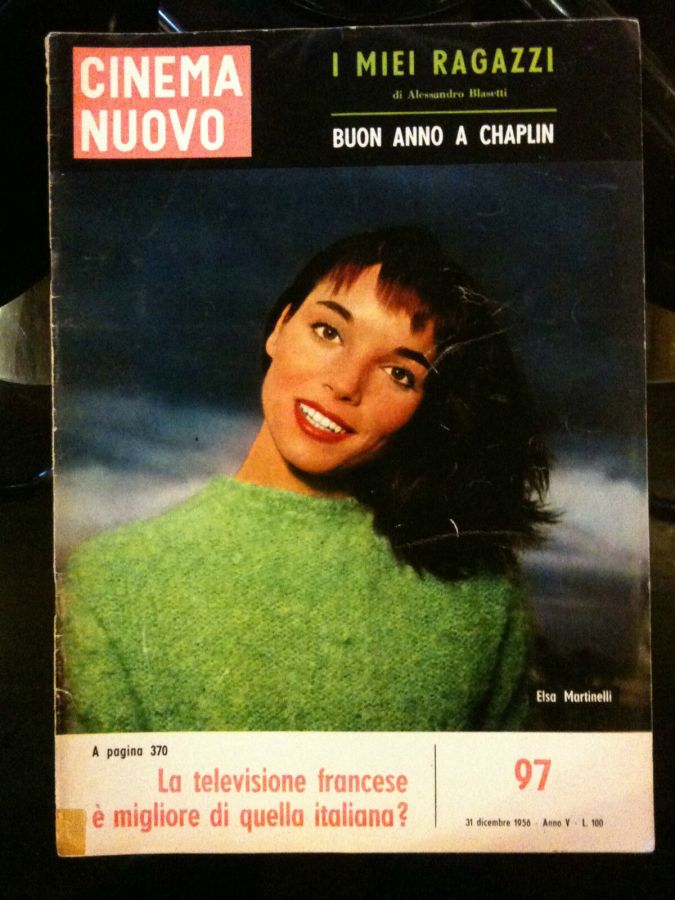 CINEMA NUOVO magazine side cover Issue 97 December 1956