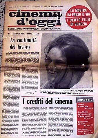 CINEMA DOGGI magazine side cover 25 August 1969