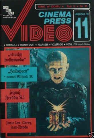 CINEMA PRESS VIDEO magazine side cover Issue 21 November 1991