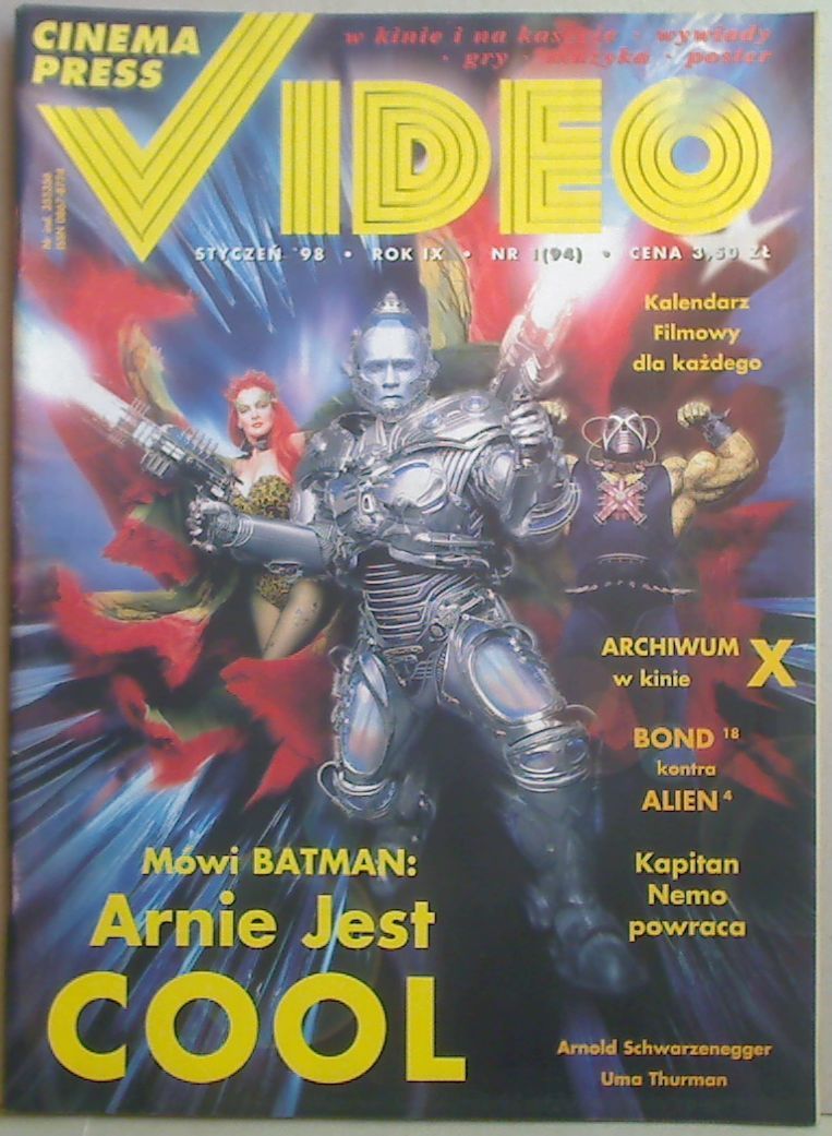 CINEMA PRESS VIDEO magazine side cover Issue 94 January 1998