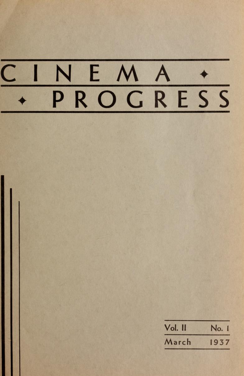 CINEMA PROGRESS magazine side cover March 1937