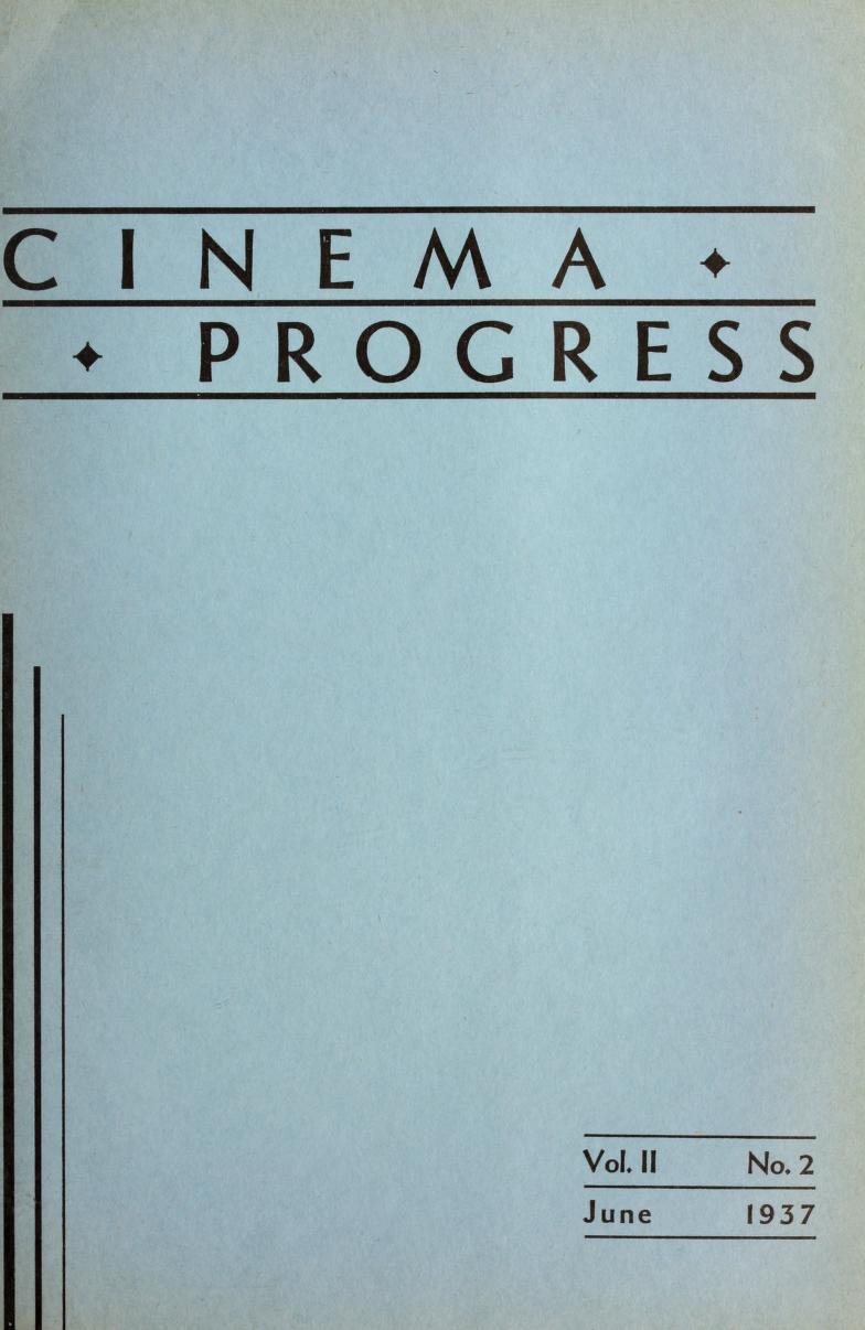 CINEMA PROGRESS magazine side cover June 1937