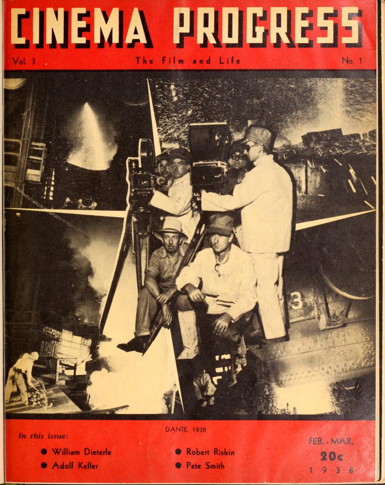 CINEMA PROGRESS magazine side cover February-March 1938