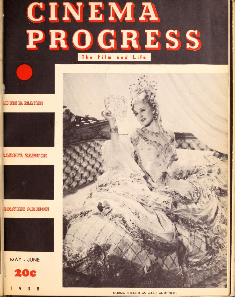 CINEMA PROGRESS magazine side cover May-June 1938