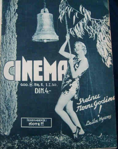 CINEMA REVIJA magazine side cover Issue 1 1 January 1930