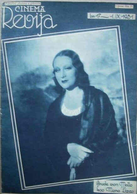 CINEMA REVIJA magazine side cover Issue 17 1 September 1931