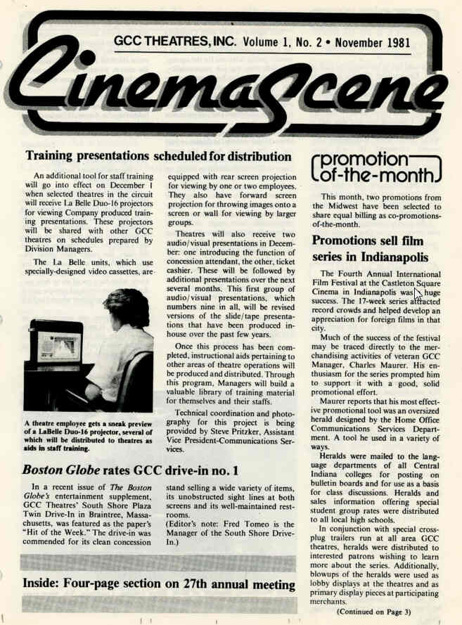 CINEMASCENE magazine side cover Issue 2 November 1981