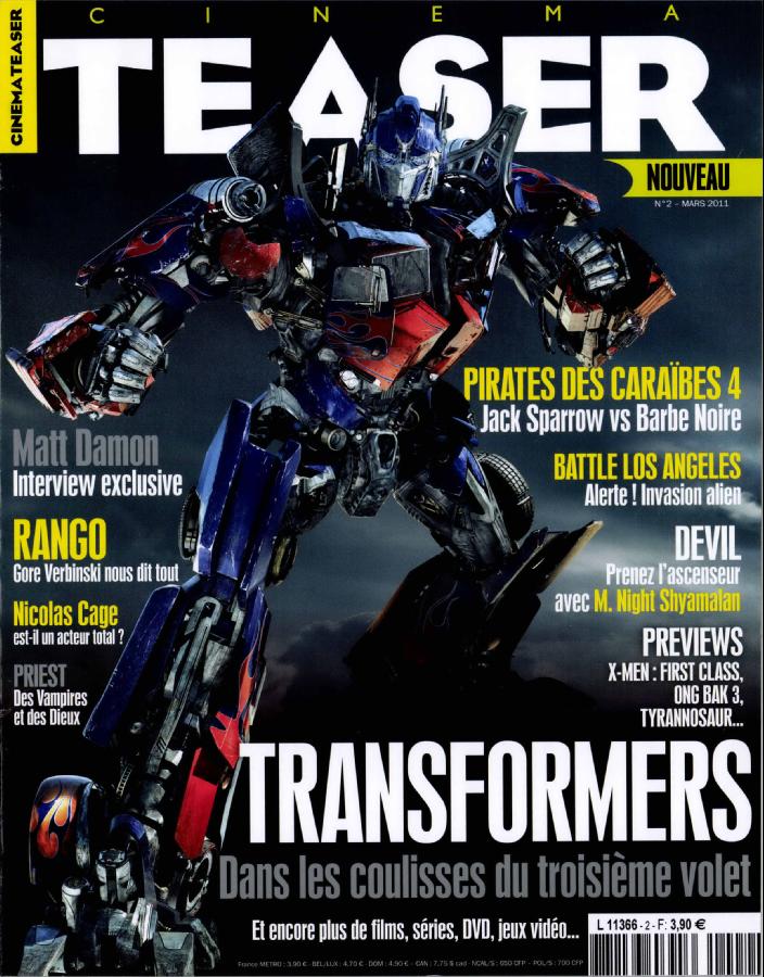 CINEMA TEASER magazine side cover Issue 2 March 2011