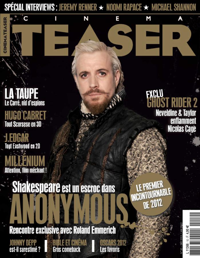 CINEMA TEASER magazine side cover Issue 10 December 2011
