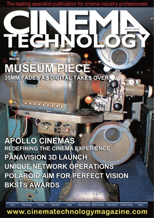 CINEMA TECHNOLOGY magazine side cover  Vol 24 # 1 March/April/May 2011