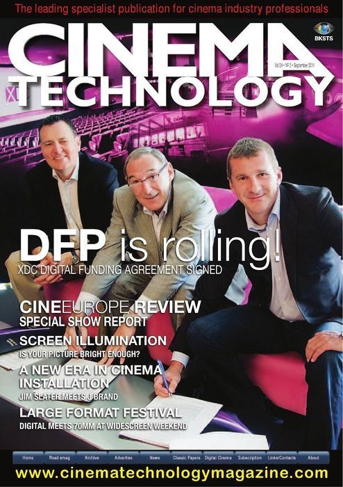 CINEMA TECHNOLOGY magazine side cover  Vol 24 # 3 September/October/November 2011