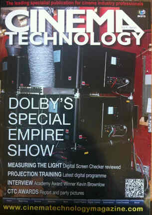 CINEMA TECHNOLOGY magazine side cover  Vol 26 March 2013