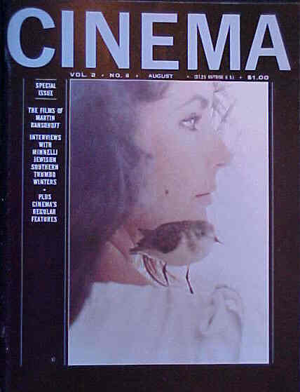 CINEMA (60s-70s USA) magazine side cover Issue 12  Vol 2 # 6 August 1965