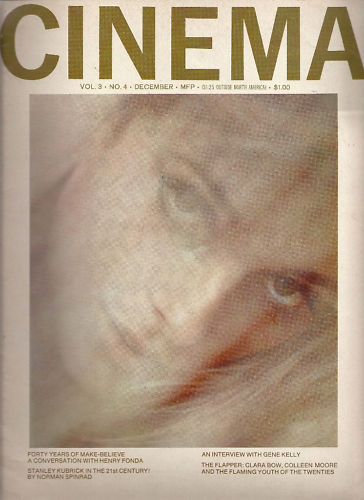 CINEMA (60s-70s USA) magazine side cover Issue 16  Vol 3 # 4 December 1966