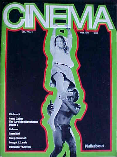 CINEMA (60s-70s USA) magazine side cover Issue 30  Vol 7 # 1 September 1971