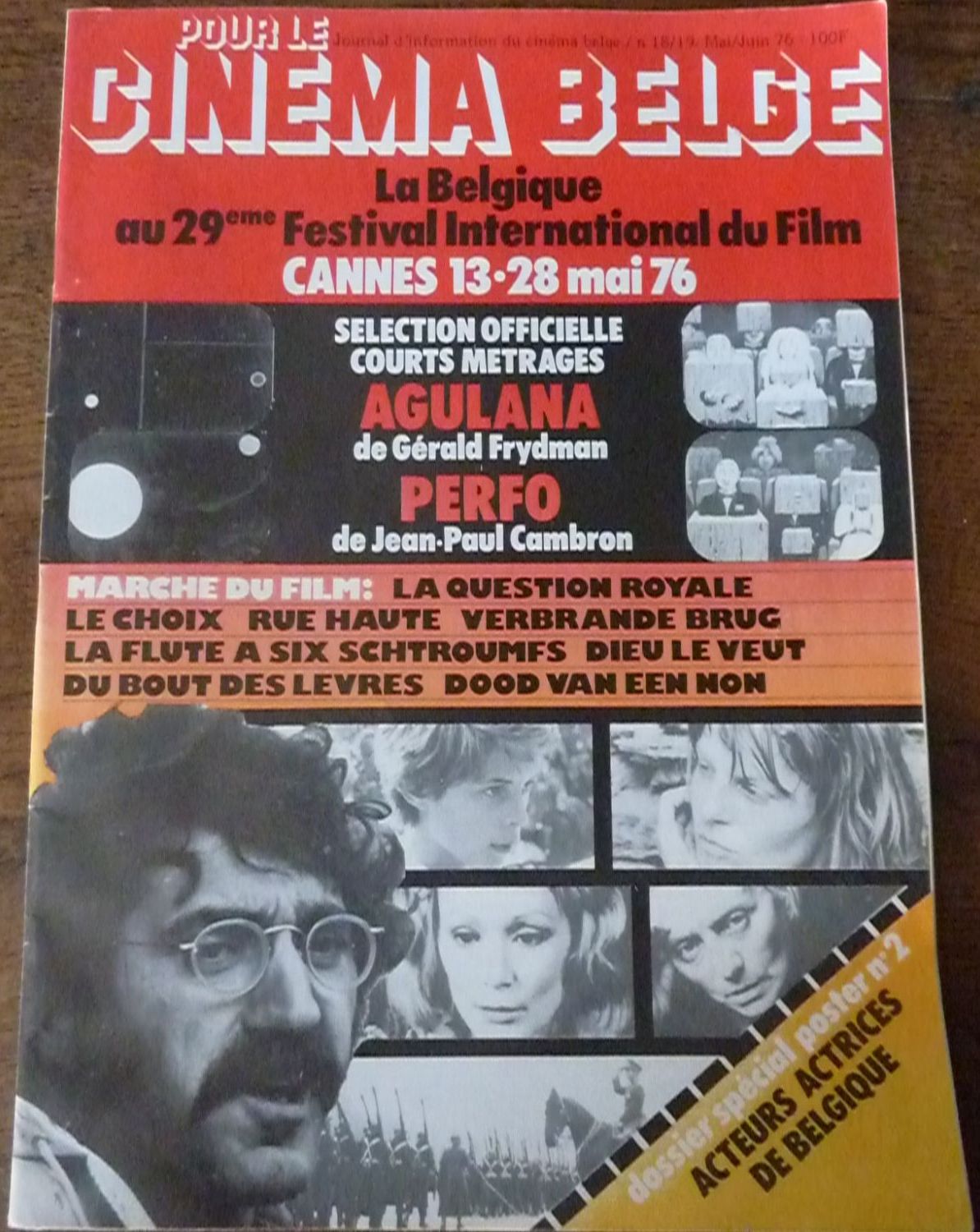 CINEMA BELGE magazine side cover Issue 18-19  May/June 1976