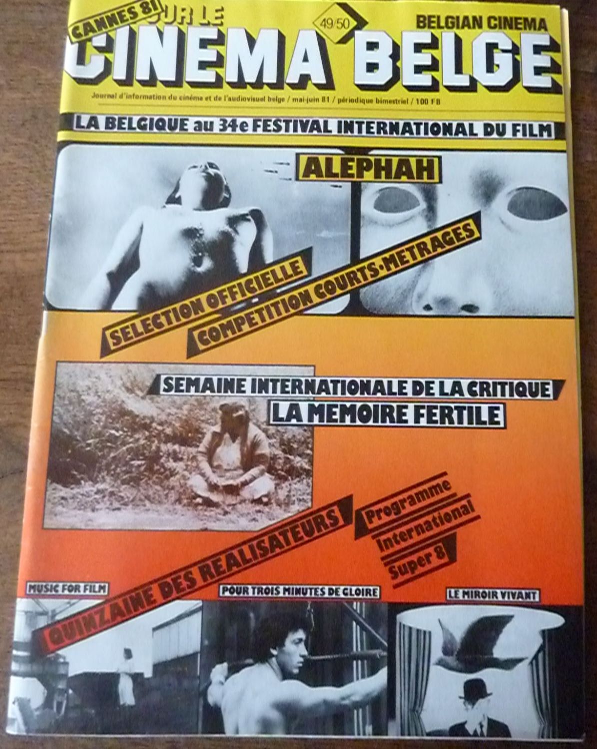 CINEMA BELGE magazine side cover Issue 49-50  May/June 1981