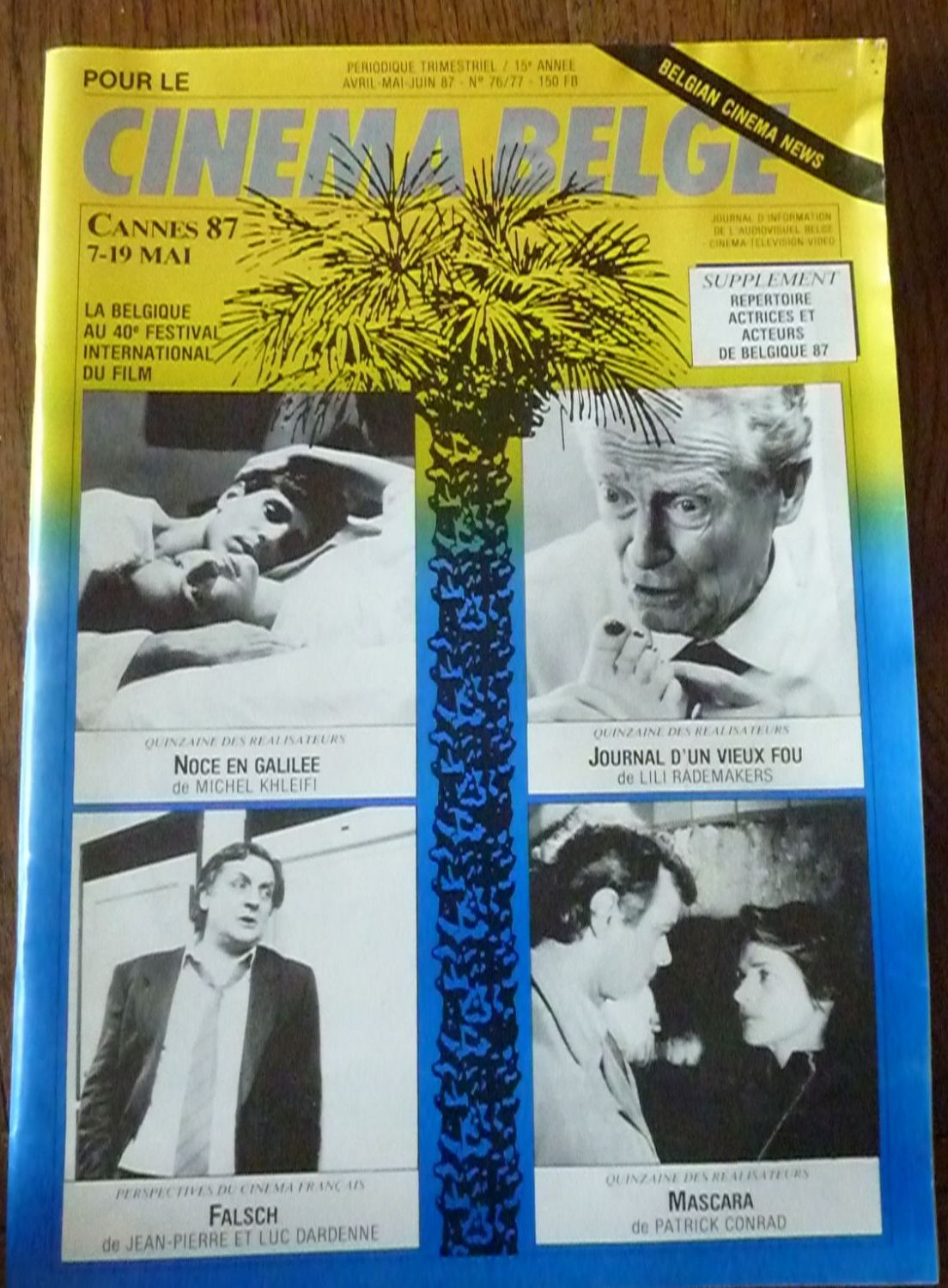 CINEMA BELGE magazine side cover Issue 76-77  April/May 1987