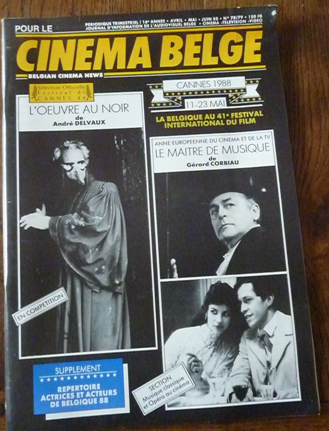 CINEMA BELGE magazine side cover Issue 78-79  April/May 1988