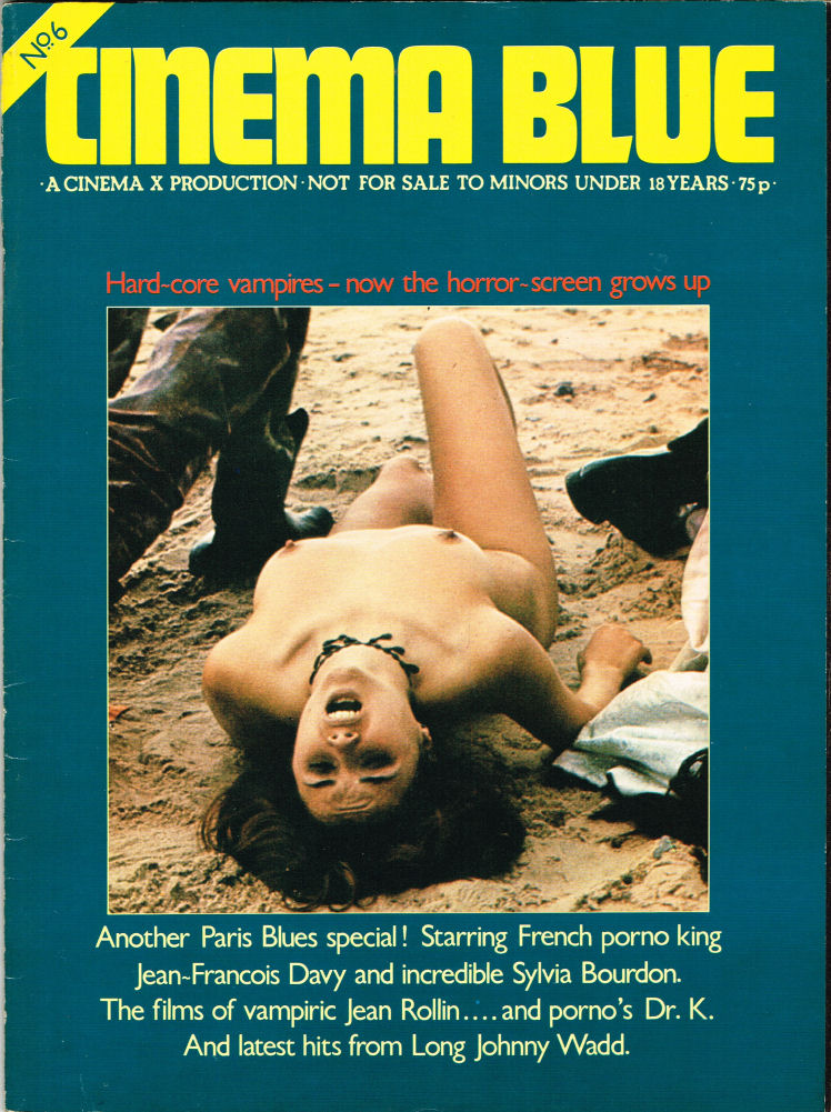 CINEMA BLUE (UK) magazine side cover Issue 6 Spring 1977