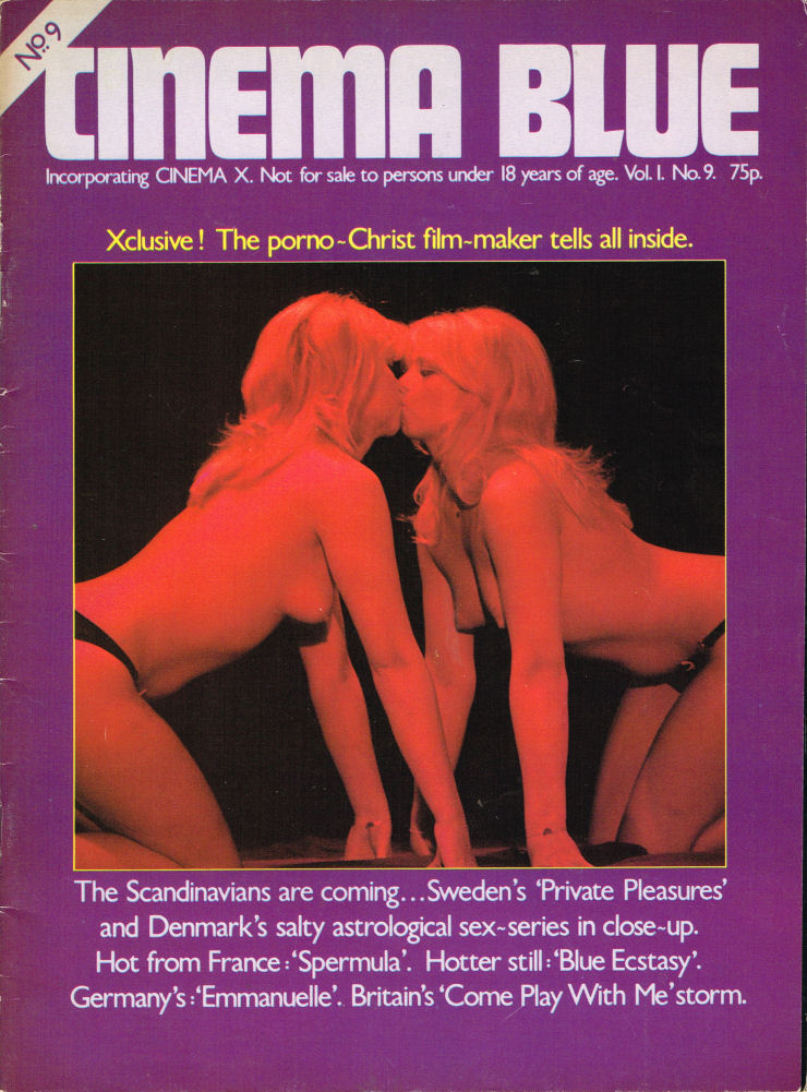 CINEMA BLUE (UK) magazine side cover Issue 9 October 1977