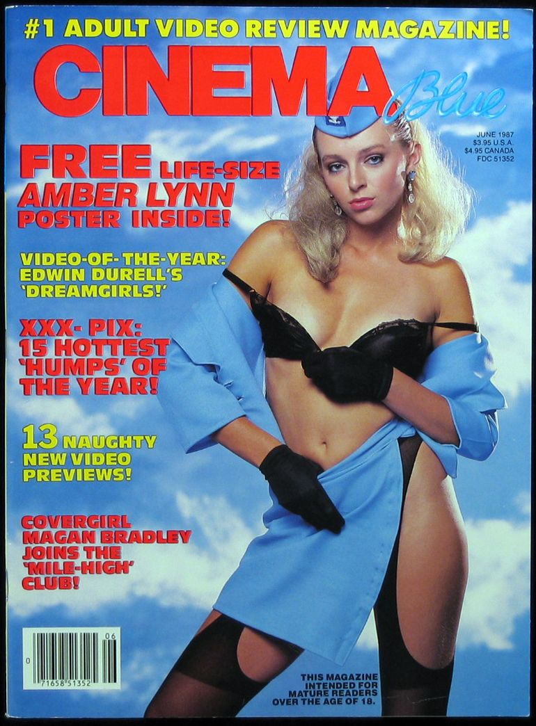 CINEMA BLUE magazine side cover  Vol 4 # 5 June 1987