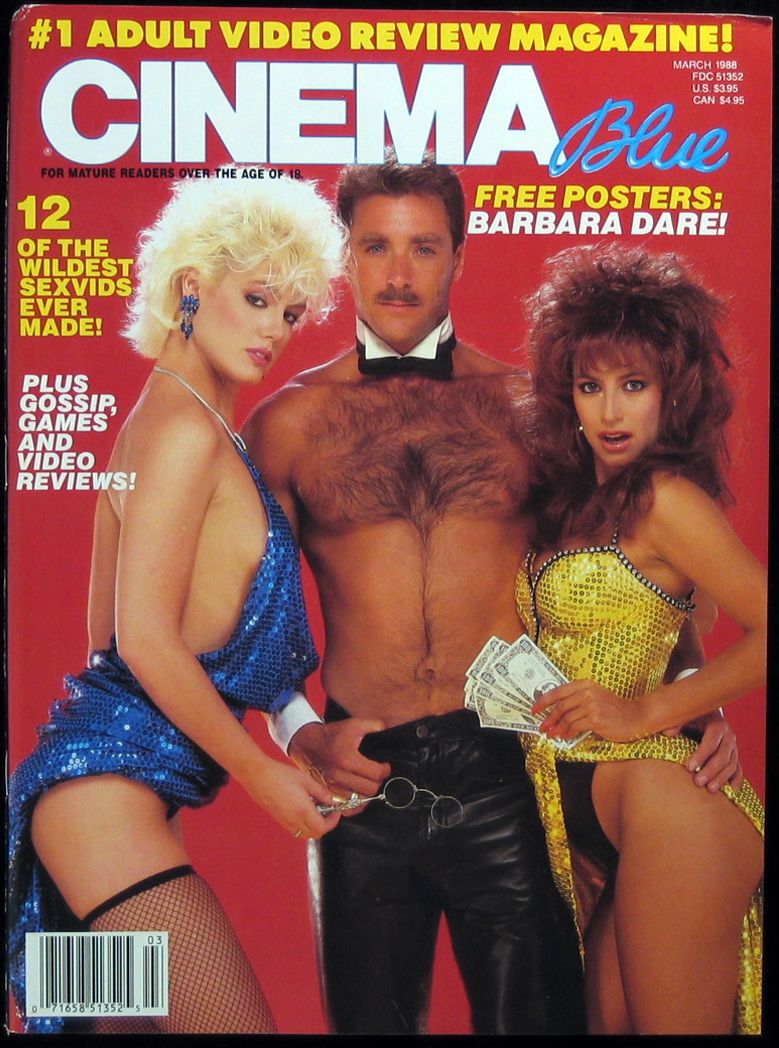 CINEMA BLUE magazine side cover  Vol 5 # 3 March 1988