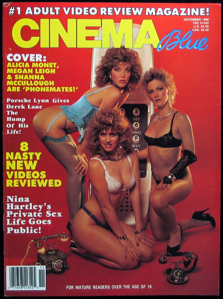 CINEMA BLUE magazine side cover  Vol 5 # 11 November 1988