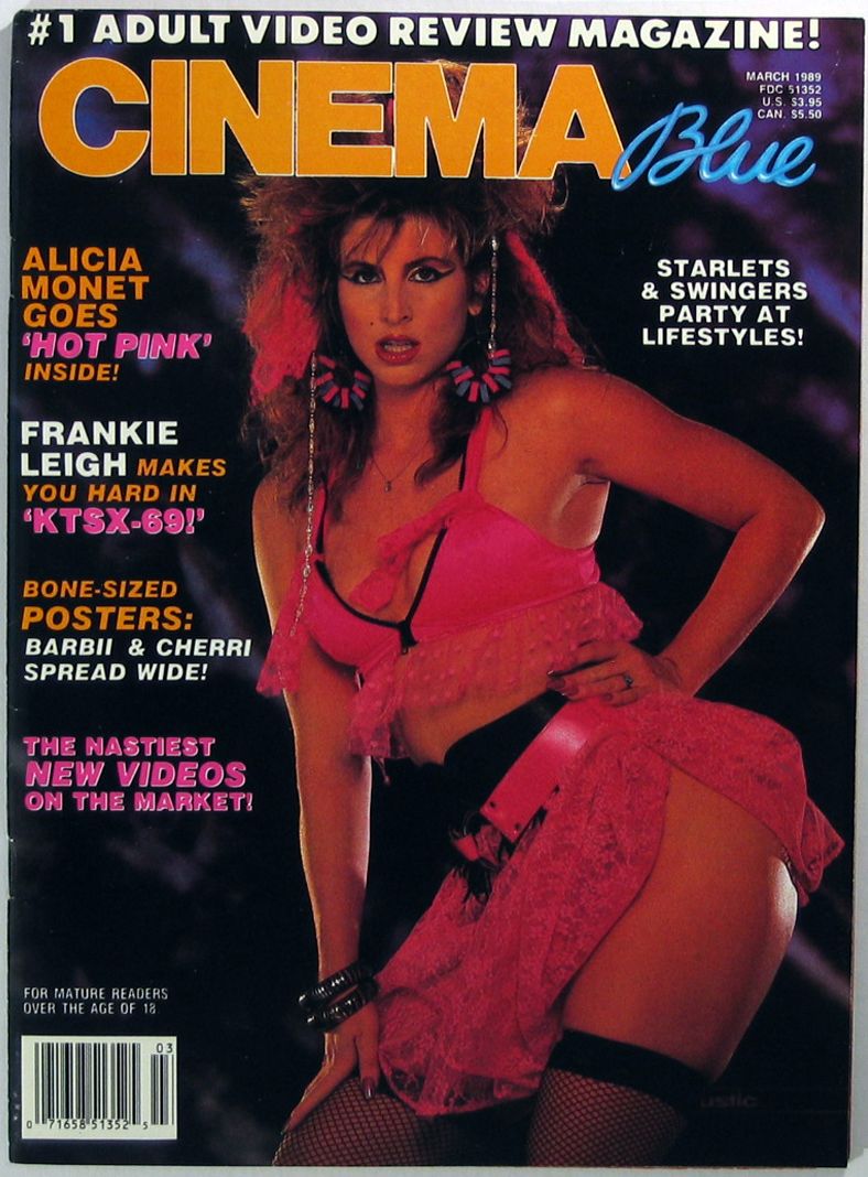 CINEMA BLUE magazine side cover  Vol 6 # 3 March 1989