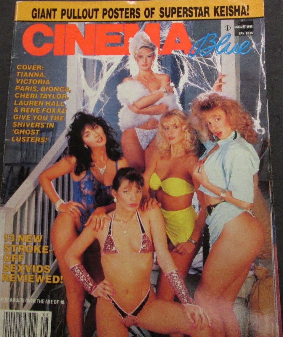 CINEMA BLUE magazine side cover  Vol 7 # 8 August 1990