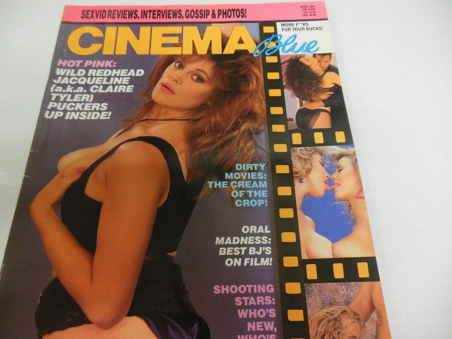 CINEMA BLUE magazine side cover  Vol 8 # 4 April 1991