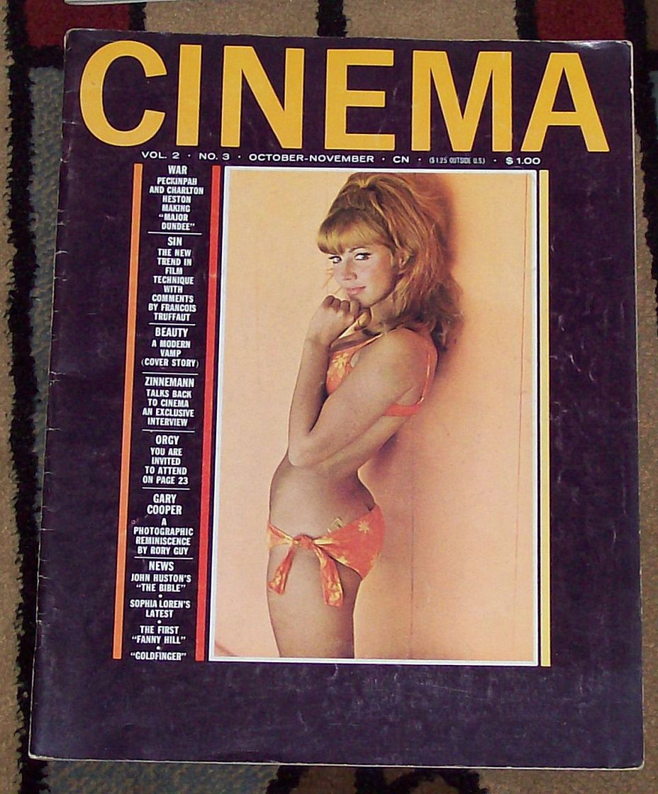 CINEMA (Ca) magazine side cover  Vol 2 No 3 October/November 1964