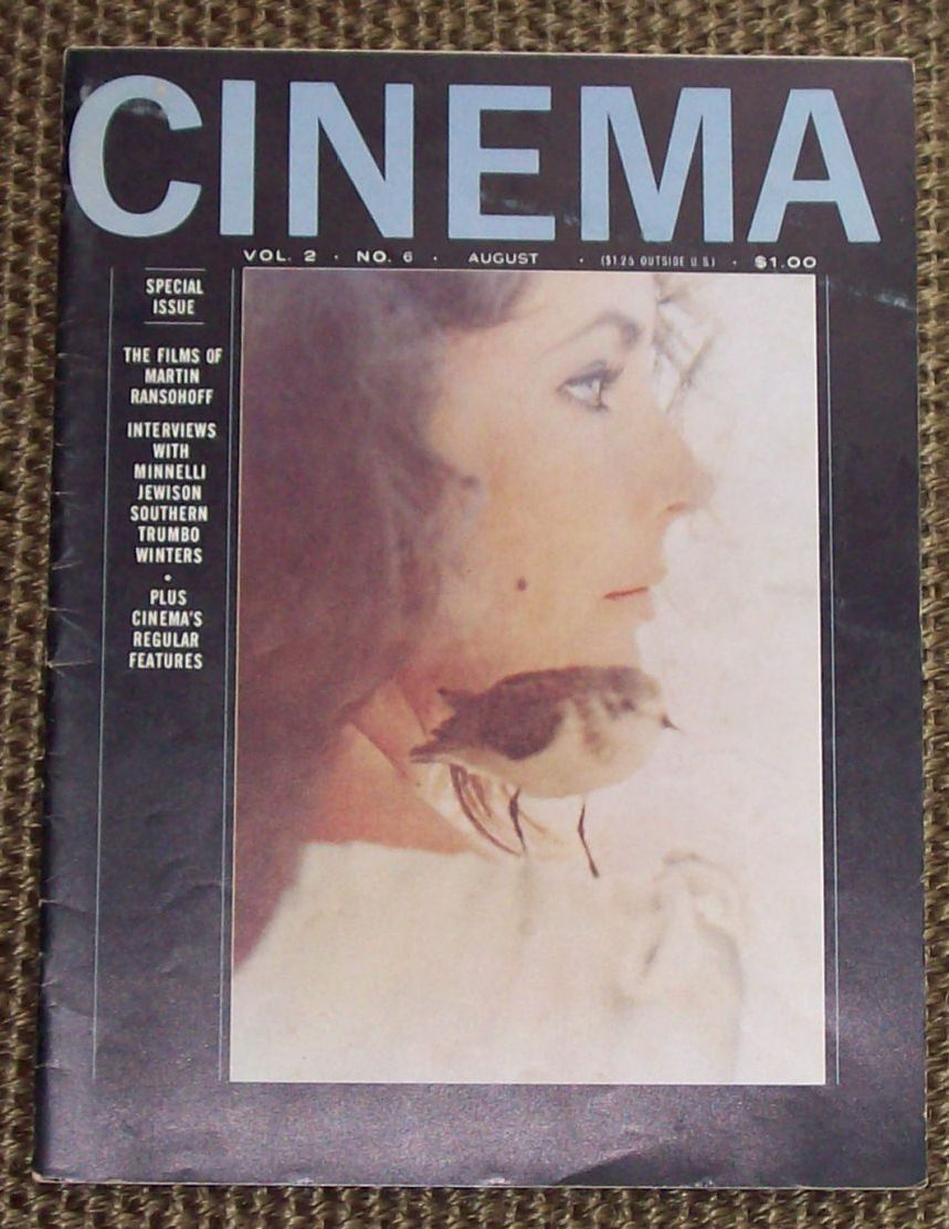 CINEMA (Ca) magazine side cover  Vol 2 No 6 August 1965