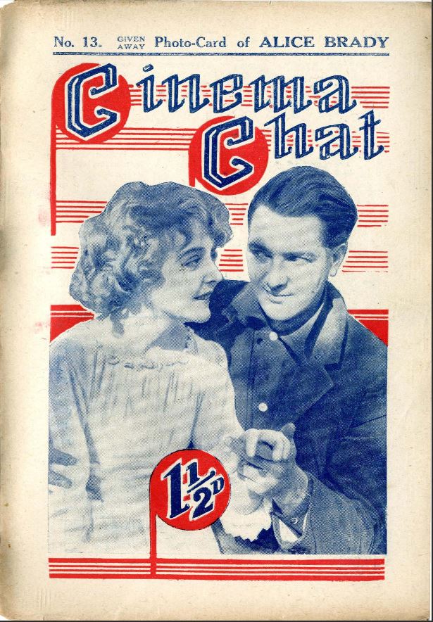 CINEMA CHAT magazine side cover Issue 13 18 August 1919
