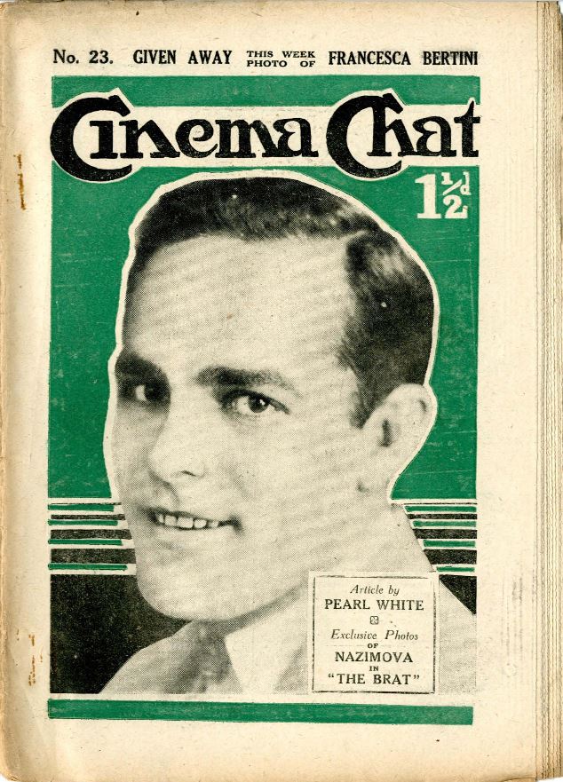 CINEMA CHAT magazine side cover Issue 23 27 October 1919
