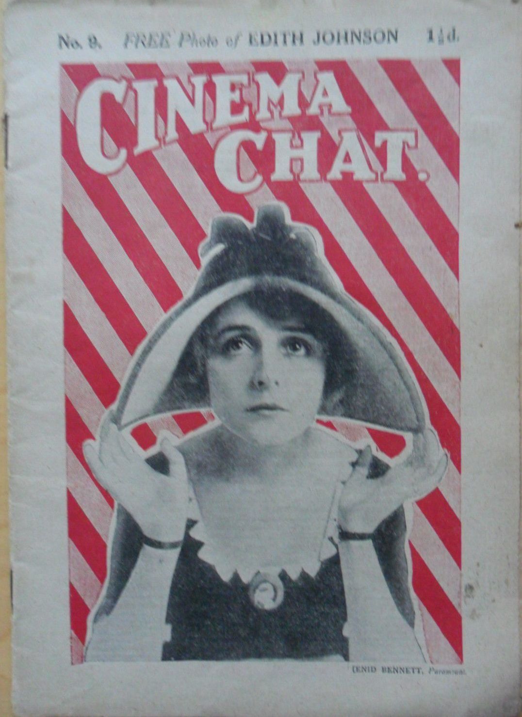 CINEMA CHAT magazine side cover Issue 9 21 July 1919