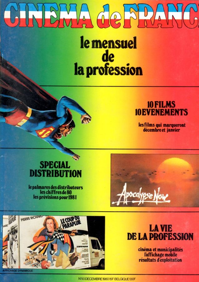 CINEMA DE FRANCE magazine side cover Issue 50 December 1980