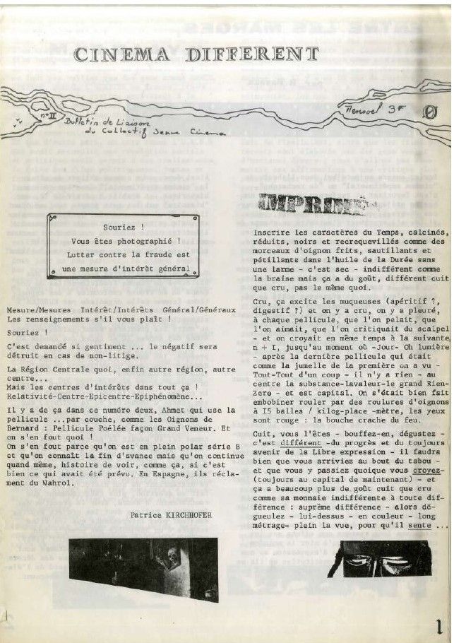 CINEMA DIFFERENT magazine side cover Issue 2  January/March 1976