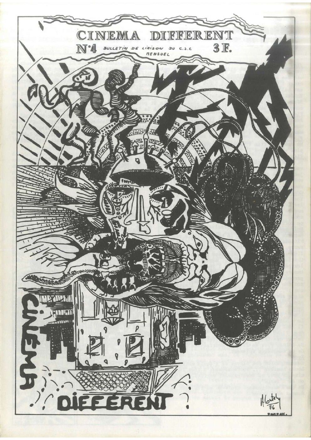 CINEMA DIFFERENT magazine side cover Issue 4  April/June 1976