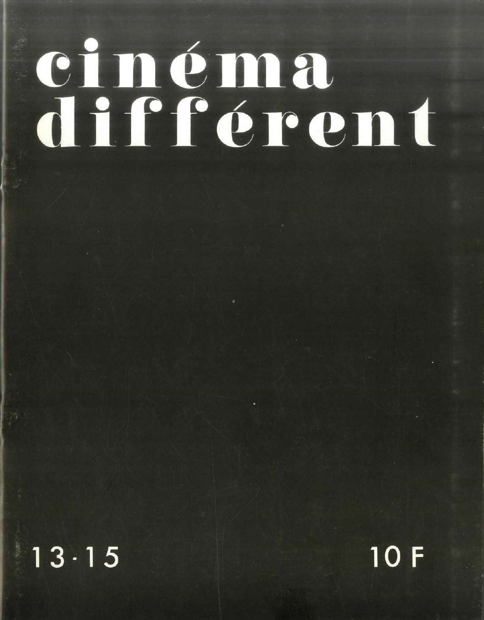 CINEMA DIFFERENT magazine side cover Issue 13-15  September 1977